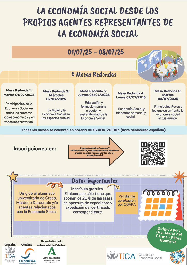 Curso: “La economía social desde los propios agentes representantes de la economía social”.