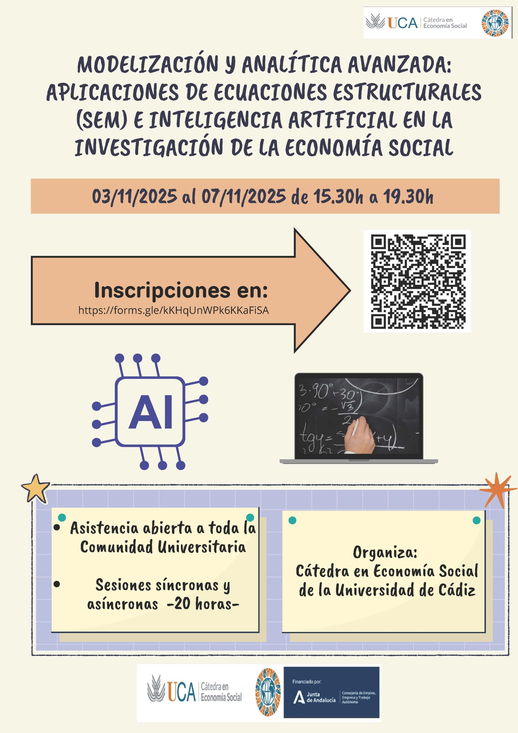 Curso “Modelización y analítica avanzada: aplicaciones de ecuaciones estructurales (SEM) e inteligencia artificial en la investigación de la economía social”
