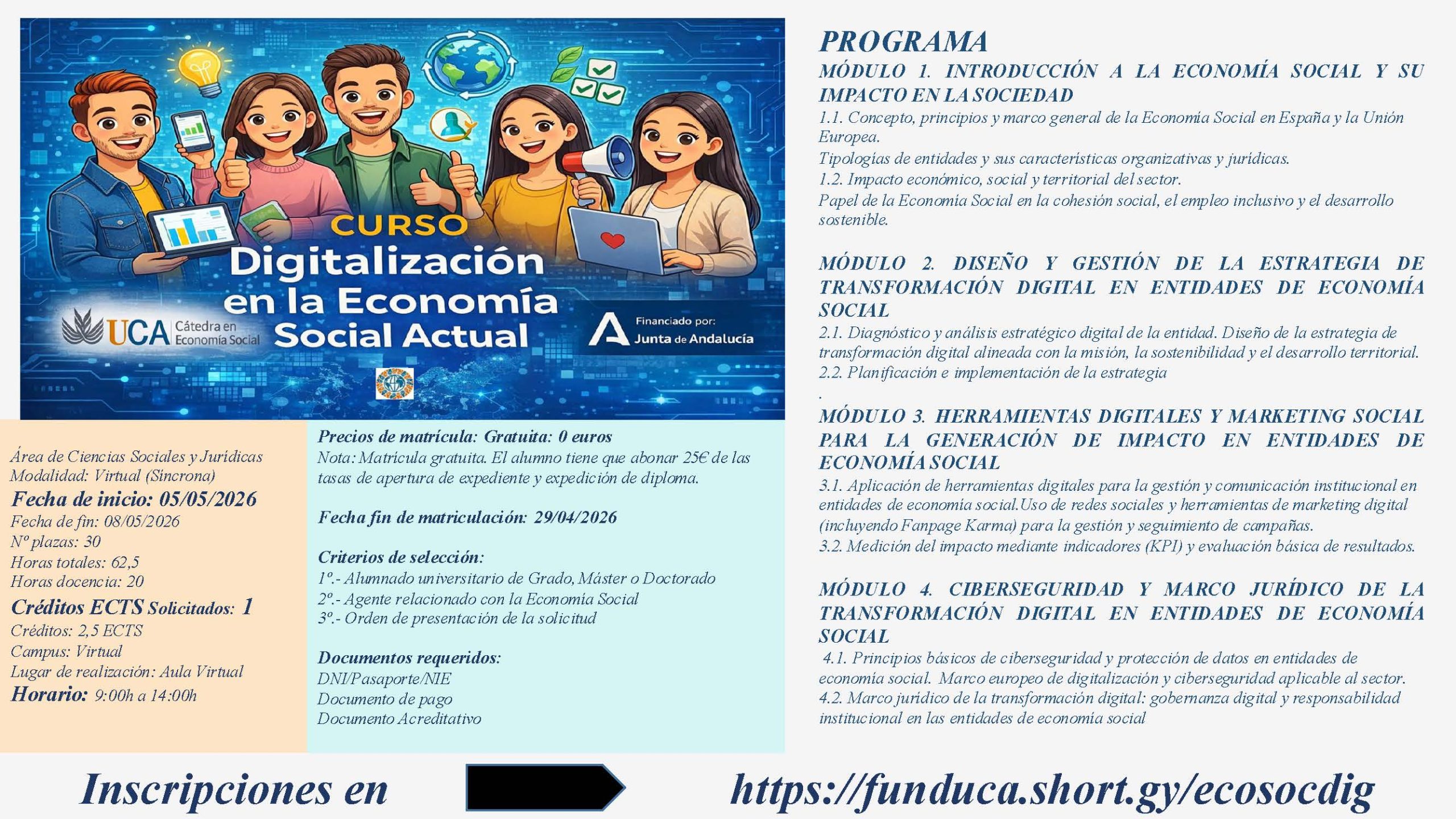 Curso de Formación Permanente“Digitalización en la Economía Social actual”